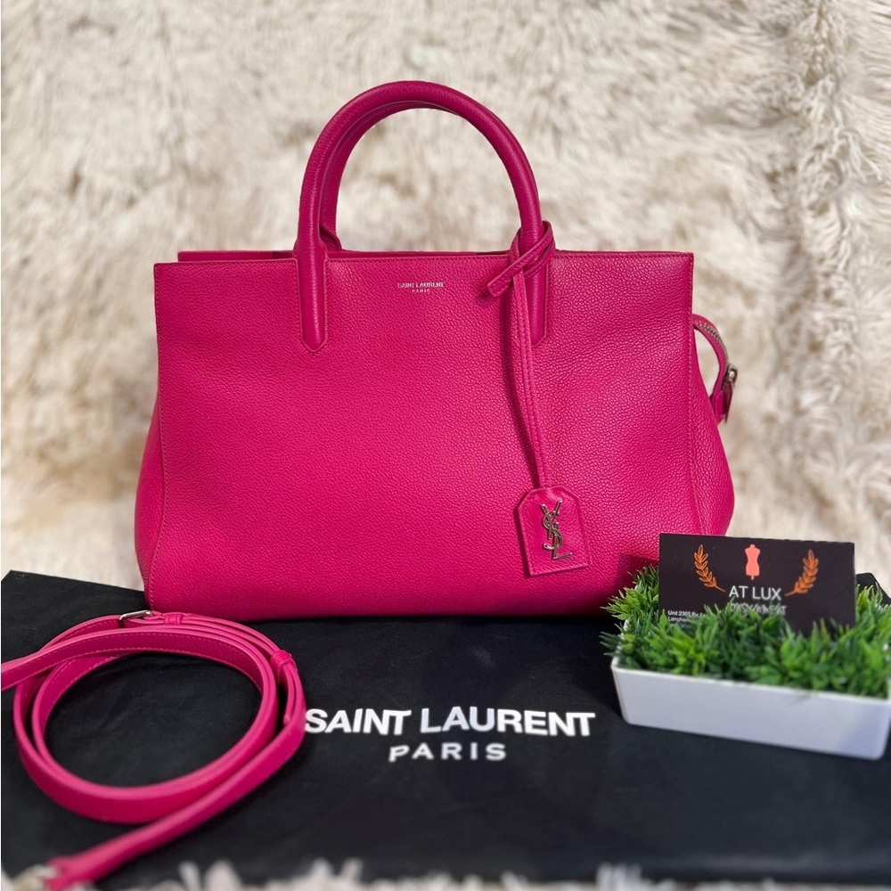 SOLD Authentic SAINT LAURENT
Grained Calfskin Small Cabas Rive Gauche